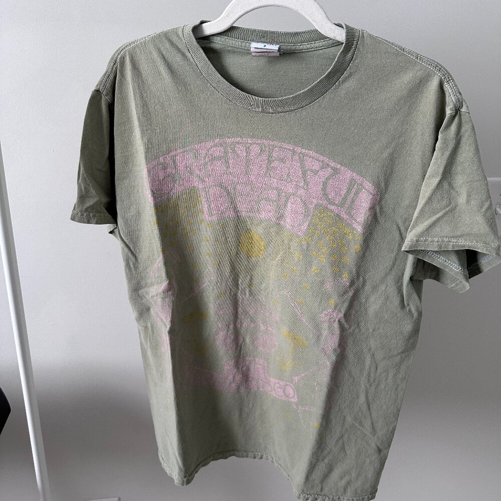 Junk Food Tees Grateful Dead Green Shirt Size Small